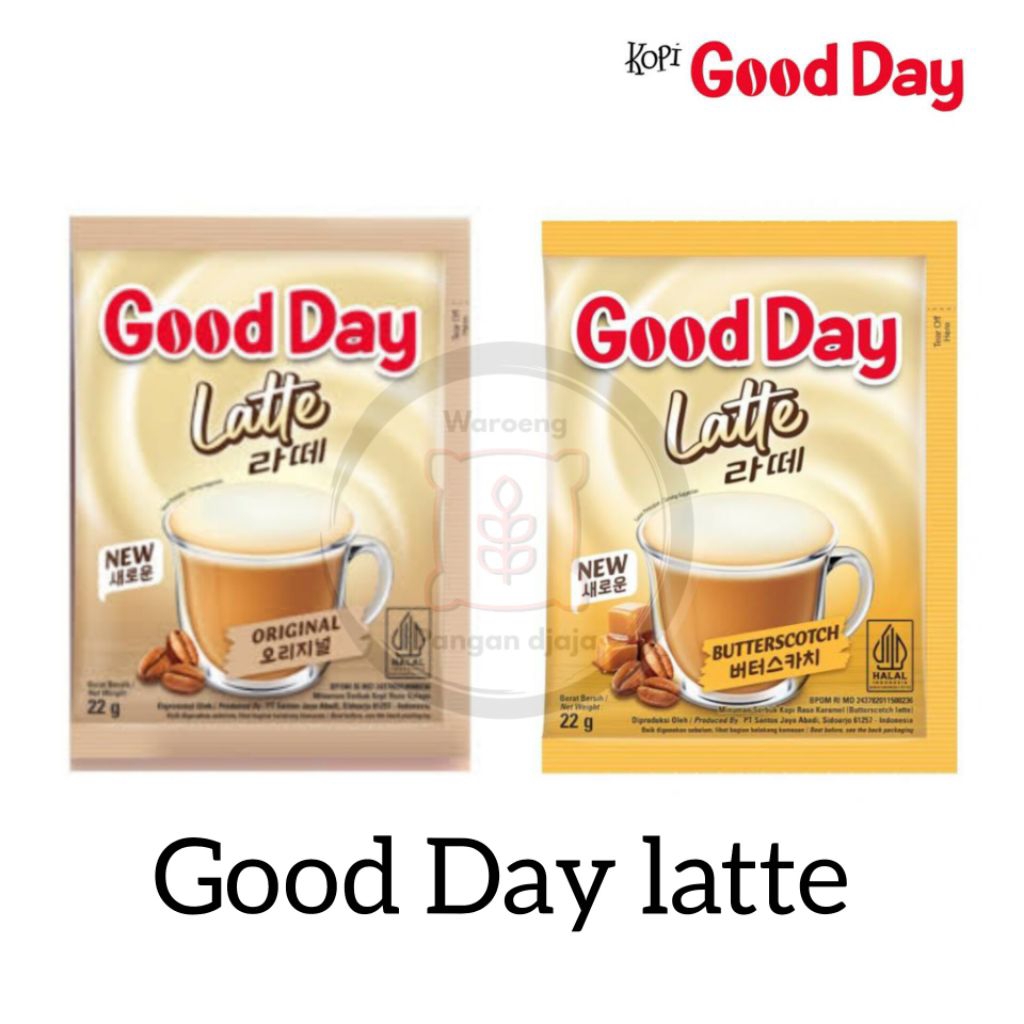 

Kopi Good Day Latte Original Butterscotch 1 renceng isi 10 sachet