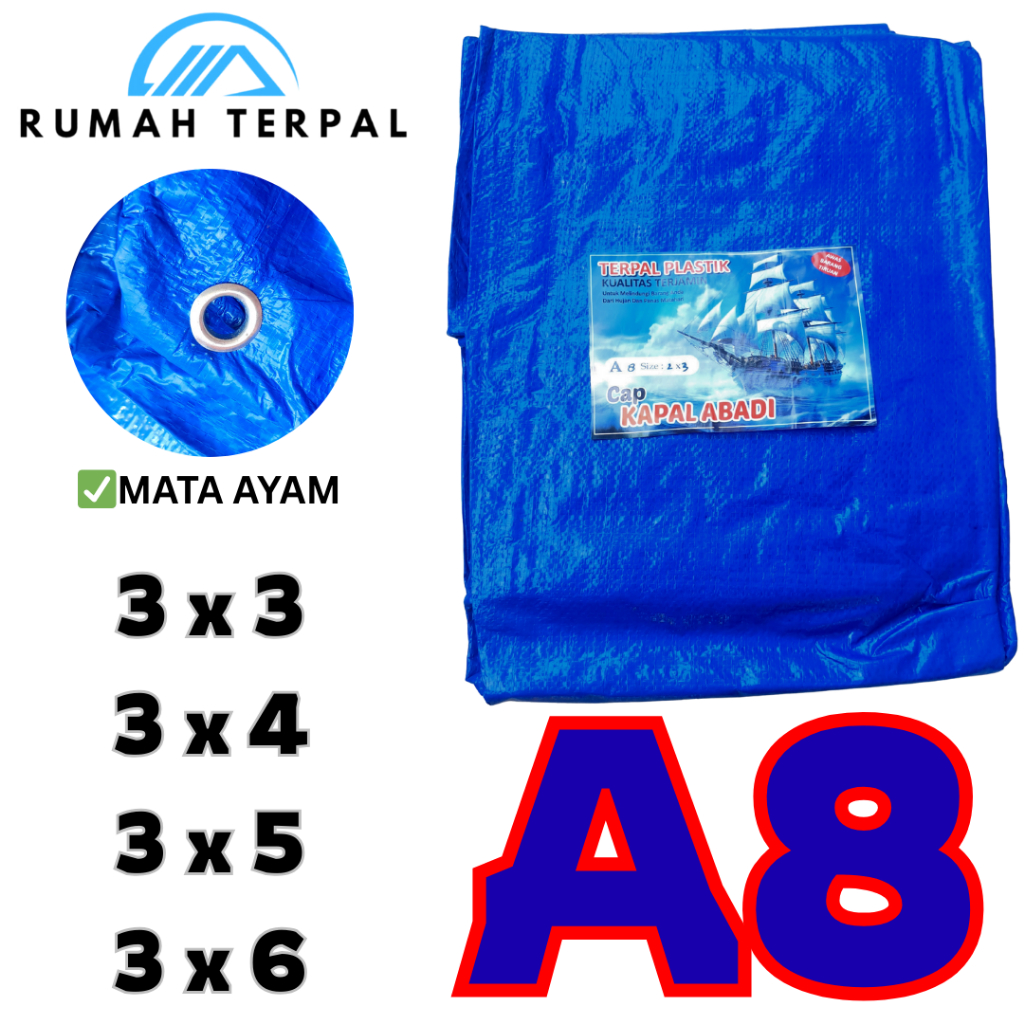 TERPAL KOREA A8 SHANGDAN CAP KAPAL TERPAL PLASTIK 3X3, 3X4, 3X5, 3X6 SUPER TEBAL KUAT, TERPAL BAK TR