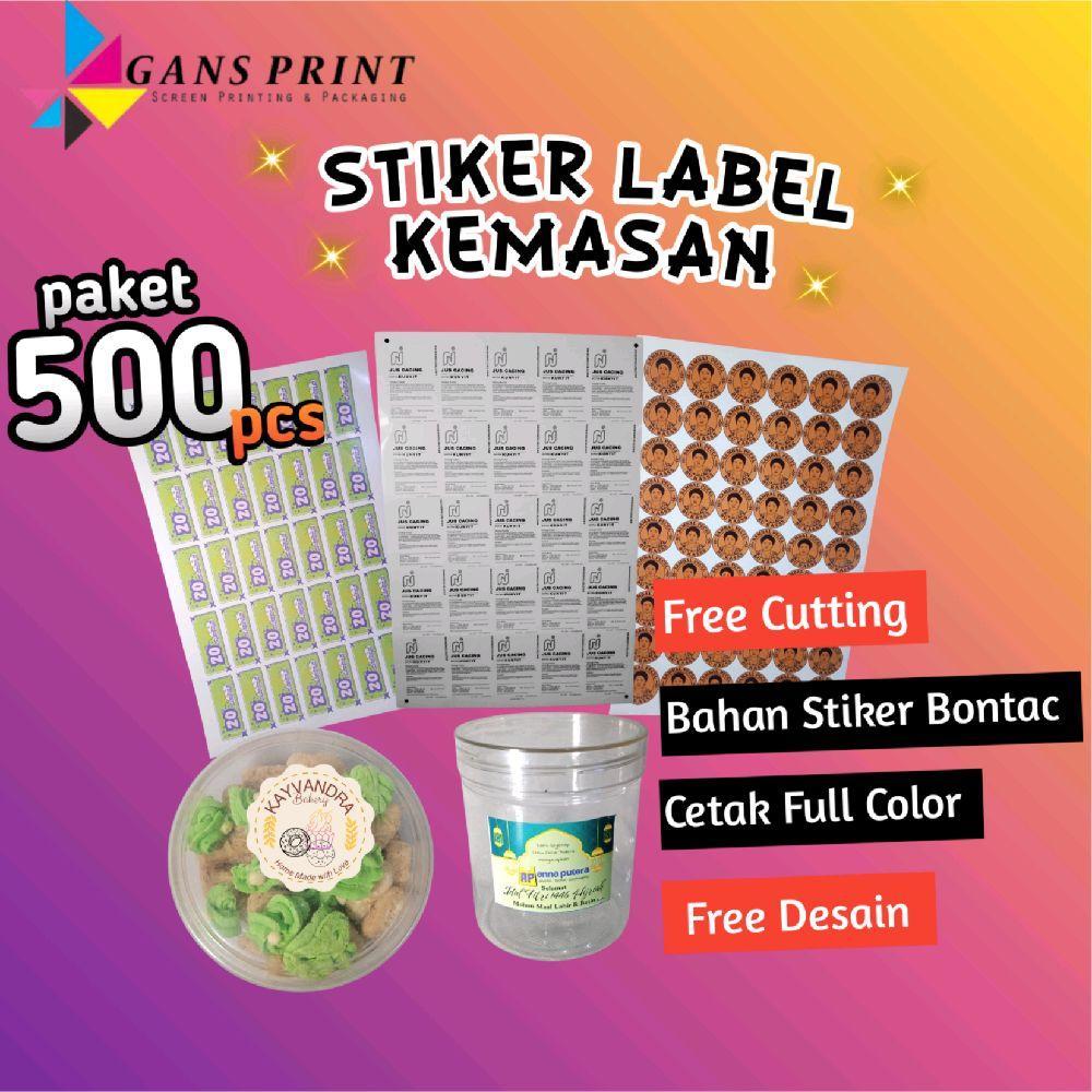 

Cetak Stiker Label Kemasan Custom 500 Pcs Diameter 3-6 Cm Bahan Bontac Desain Free Cutting Cetak Full Color