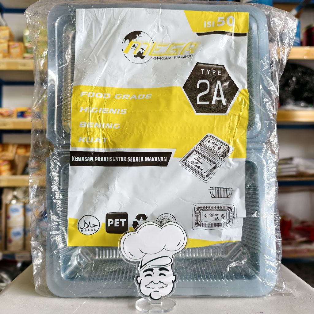 Mika Kue 2A (Isi 50Pcs) / Mega Mika Kue 2A / Mika Brownies 2A / Tempat Kue Plastik / Tempat Kue Mika