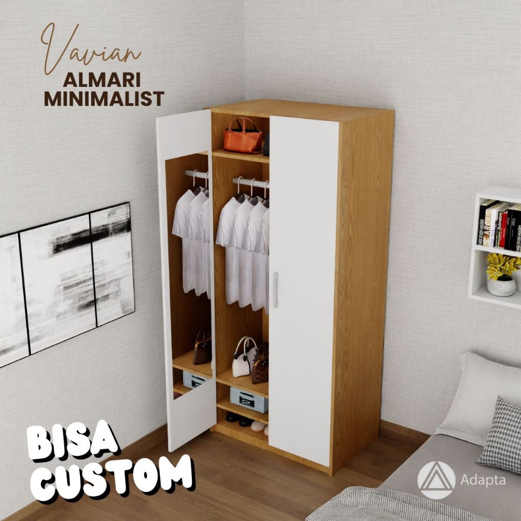 Adapta - Almari Baju - Almari Baju Aesthetic - Almari Kayu Minimalis- Almari Murah Estetik-AL-VAVIAN