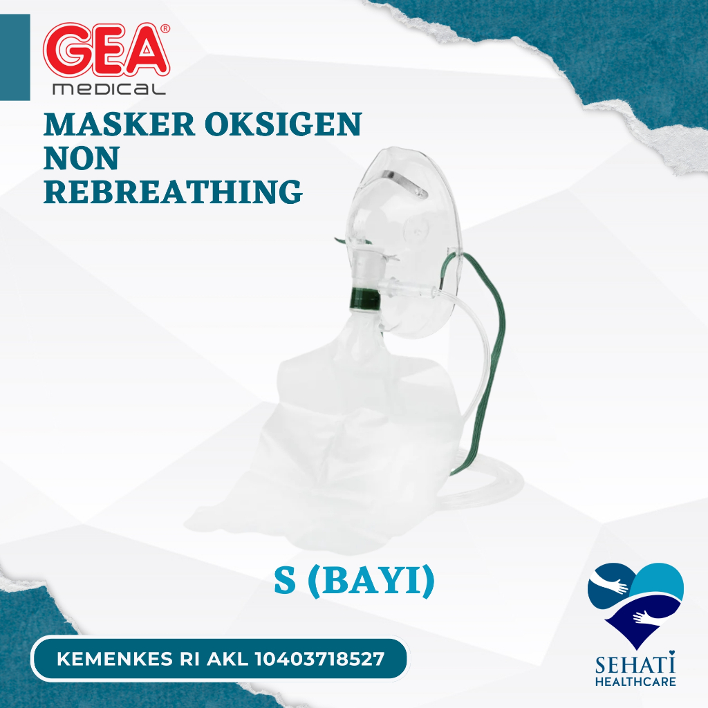 Gea Masker Oksigen Non Rebreathing Baby Oxygen Mask Kantong Bayi Kesehatan