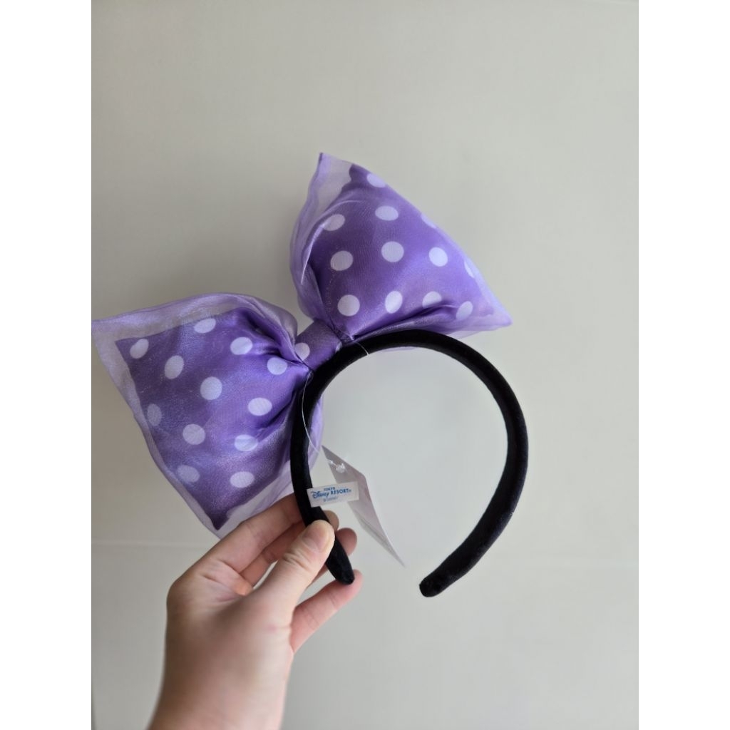 Mainan Aksesoris Rambut Anak Pita Bando Hairband Headband Original Disney Minnie Mouse Purple Disney