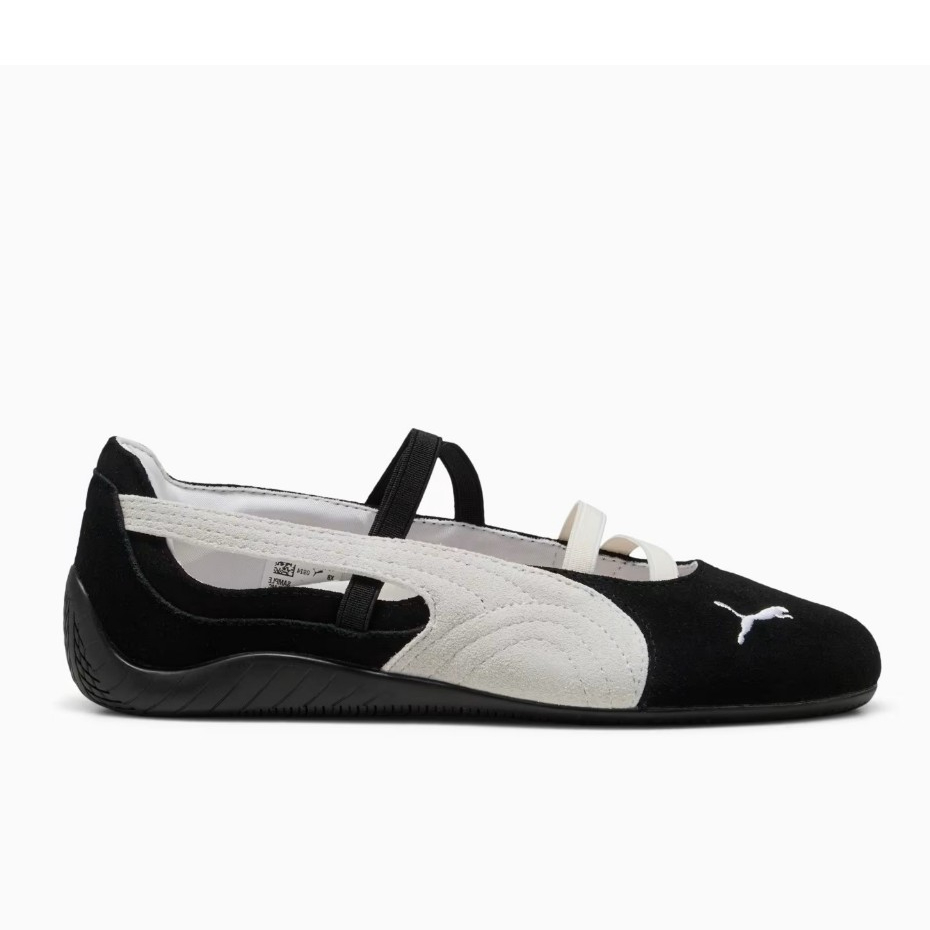 Sepatu Sneakers Wanita Puma Suede Speedcat Ballet Black White Warm White Original 401287_06