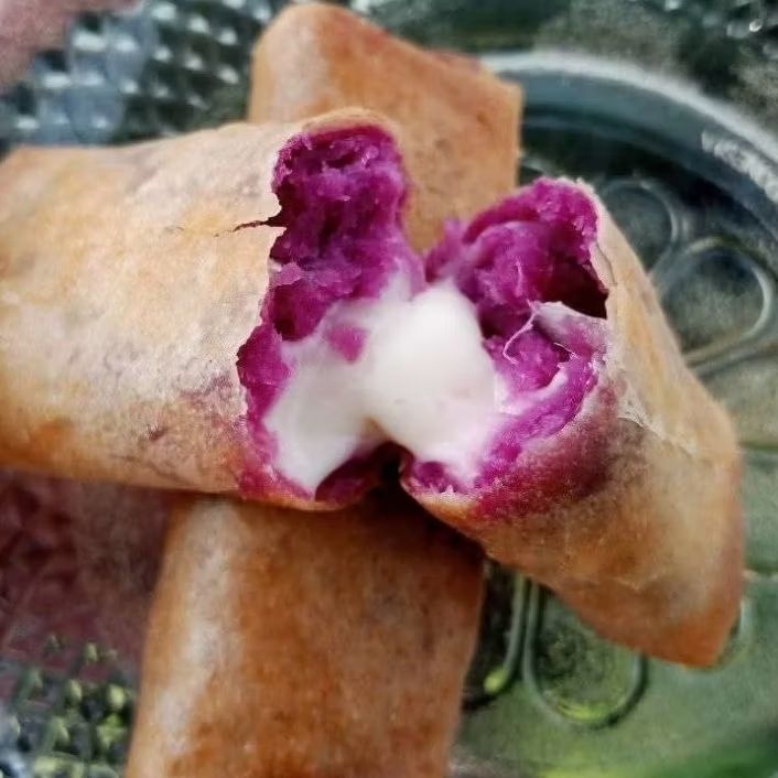 Lumpia Ubi Ungu Cilembu Mozarella Lumer Kuliner Sumedang 1 pack isi 8 pcs Frozen Food