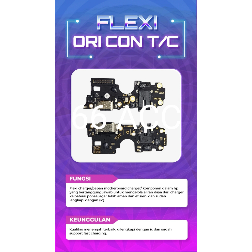 Ui Cas / Flexible Charger Oppo Realme C51 / C53 (RMX3762) / NOTE 50 , C51S / C53 (RMX3760) , C55