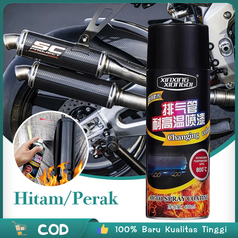 400ml Cat Semprot Knalpot Motor Hi Temphitam/pera Doff Tahan Suhu Tinggi Cat Anti Panas Knalpot Untu