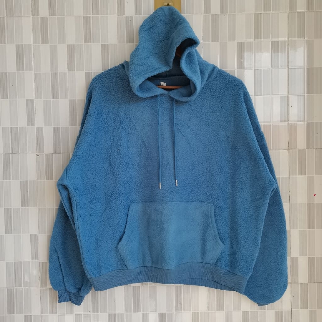 A293. HOODIE SHERPA WARNA BIRU SIZE XL PRELOVED