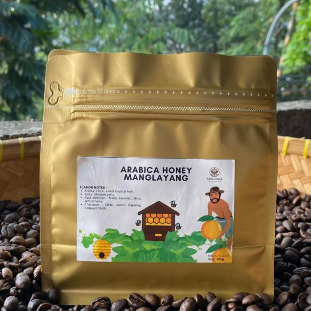

Aria Loka Kopi Arabica Honey Manglayang 200g/Fresh Roasted/Biji-Bubuk