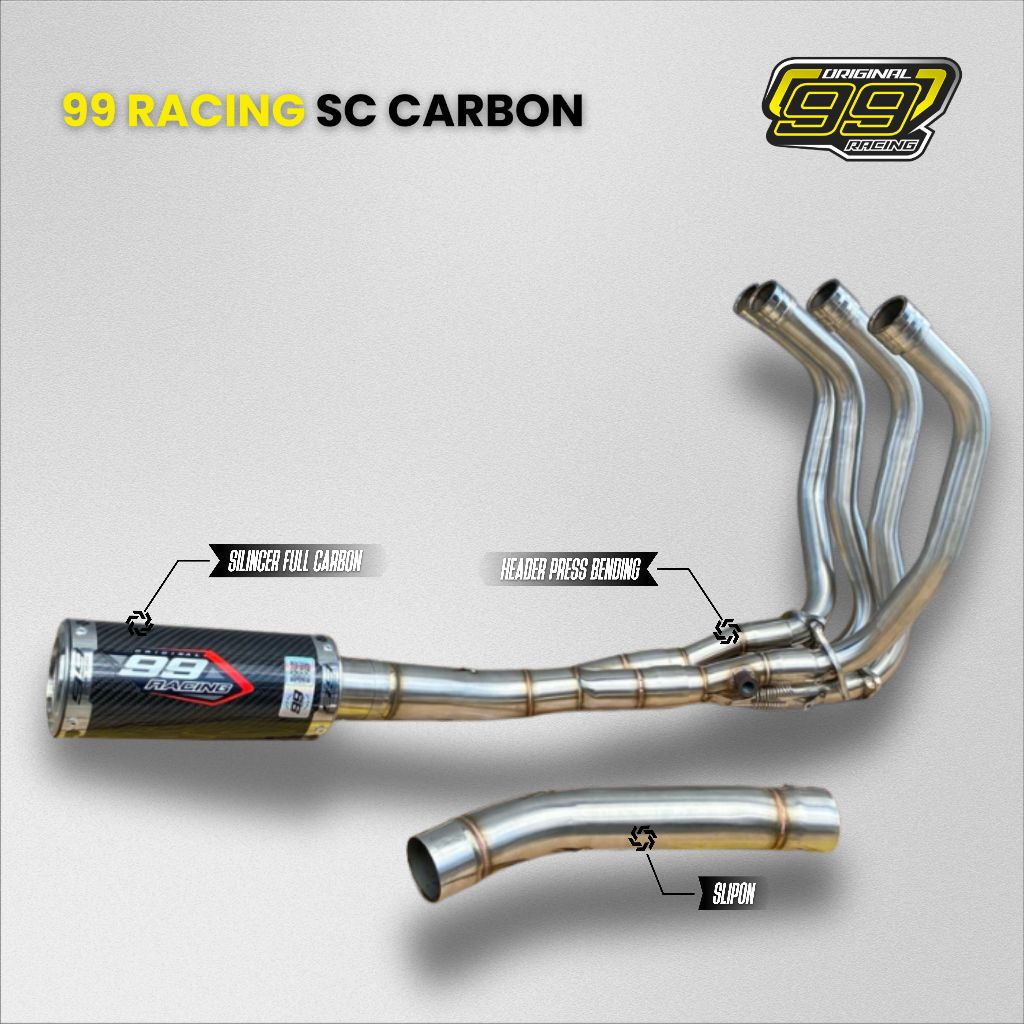 Knalpot Zx25rr Zx25R, Kawazaki Zx25r Original 99 Racing Ful Carbon Suara Bas Gahar