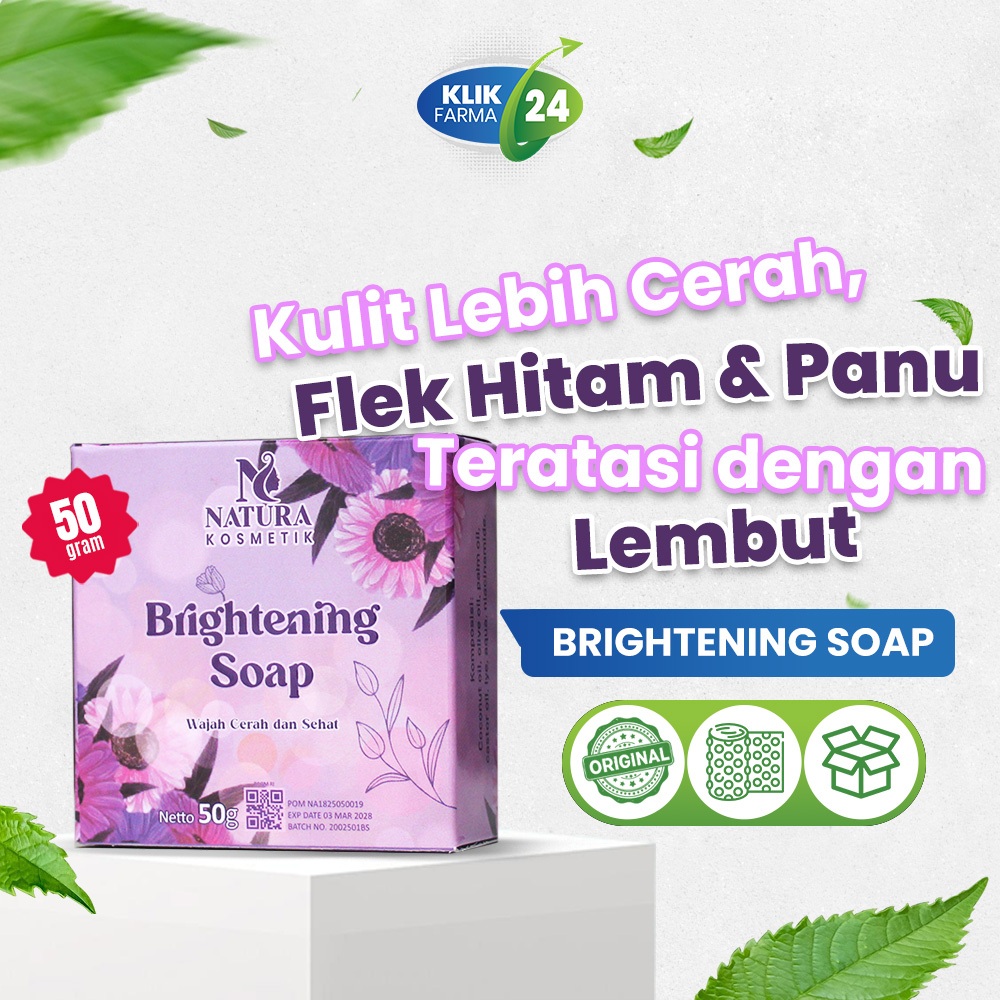 PENCERAH KULIT BADAN NATURA BRIGHTENING SOAP Sabun Wajah Wanita Obat Panu Paling Ampuh