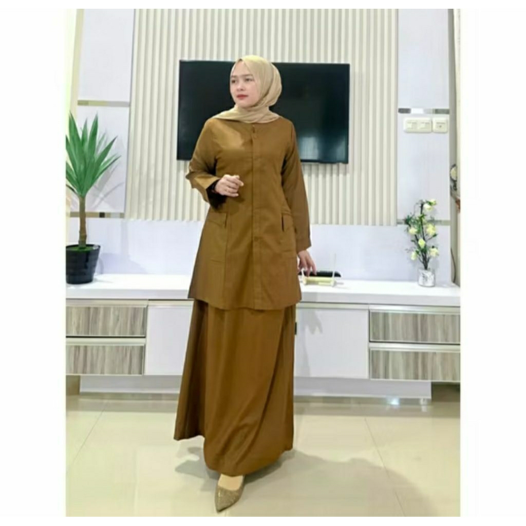 rimawahyu740-Setelan Rok Kerja Pemda Setelan Kerja ASN Bahan Toyobo PremiumMuslim Wanita Syar'i Dewa