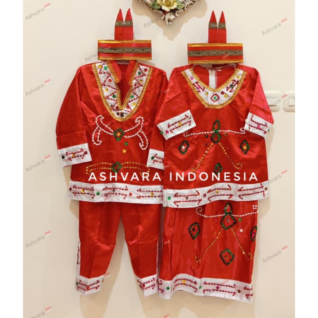 Baju adat Dayak Kalimantan Tengah Laki-laki & Perempuan anak TK, SD