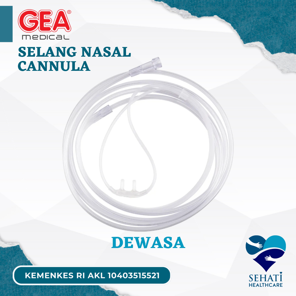 Gea Nasal Hidung Oxygen Cannnula Adult Selang Kanul Oksigen Dewasa Kesehatan