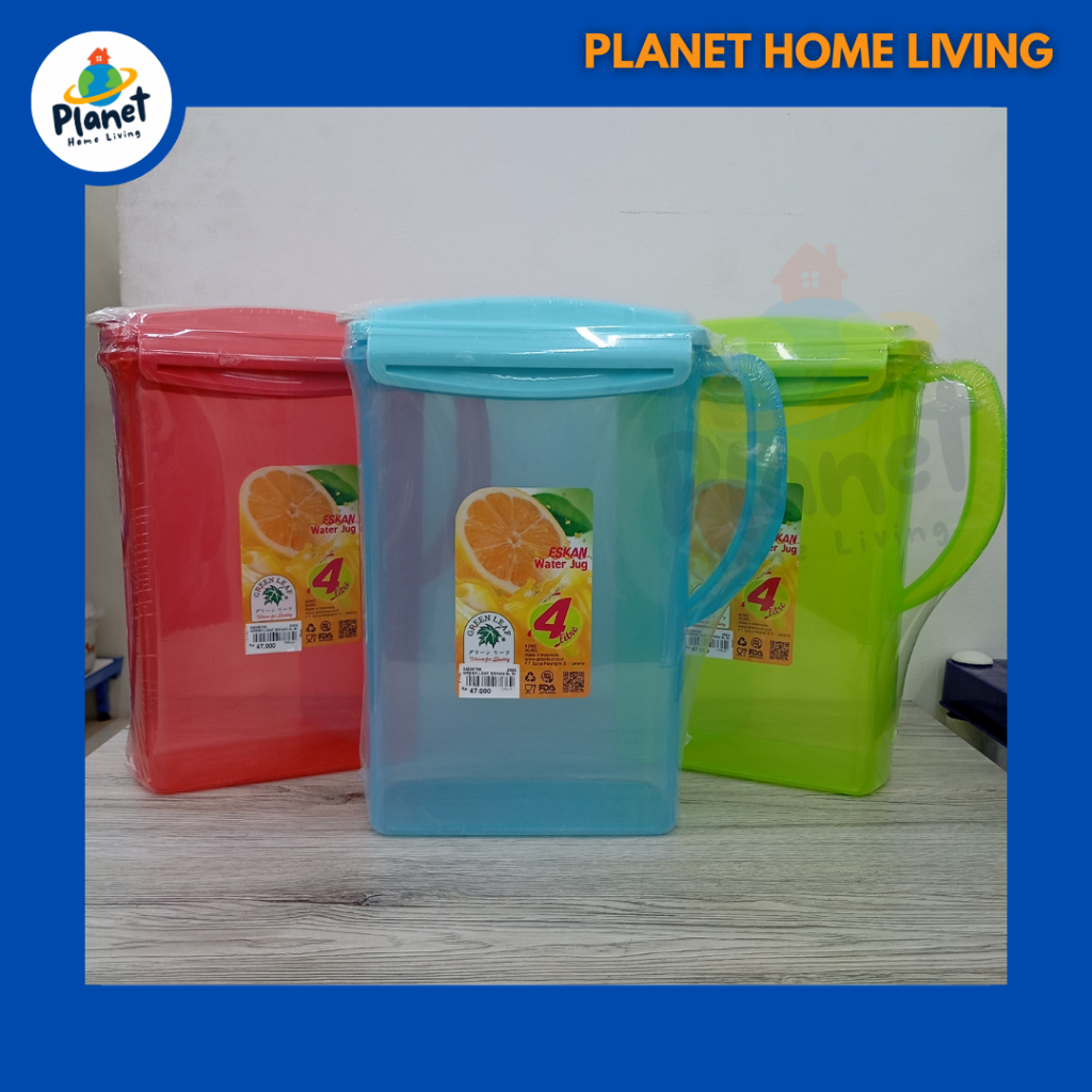 Green Leaf Eskan Air 4 Liter | Water Jug Plastik Jumbo | Pegangan kuat, kokoh, tahan lama