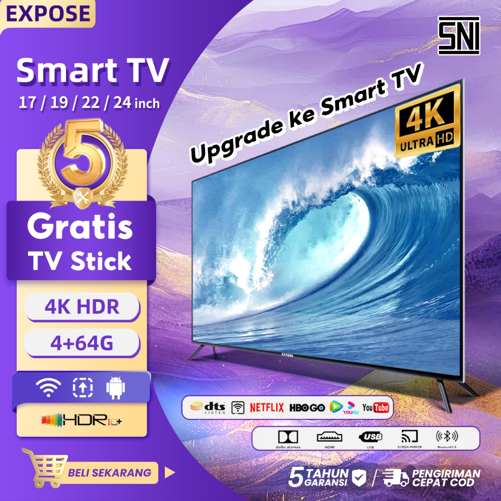 TV Digital 24 Inch Murah FHD LED 17/19/22/24 Inch Digital TV VGA/HDMI/USB Garansi 5 tahun Monitor