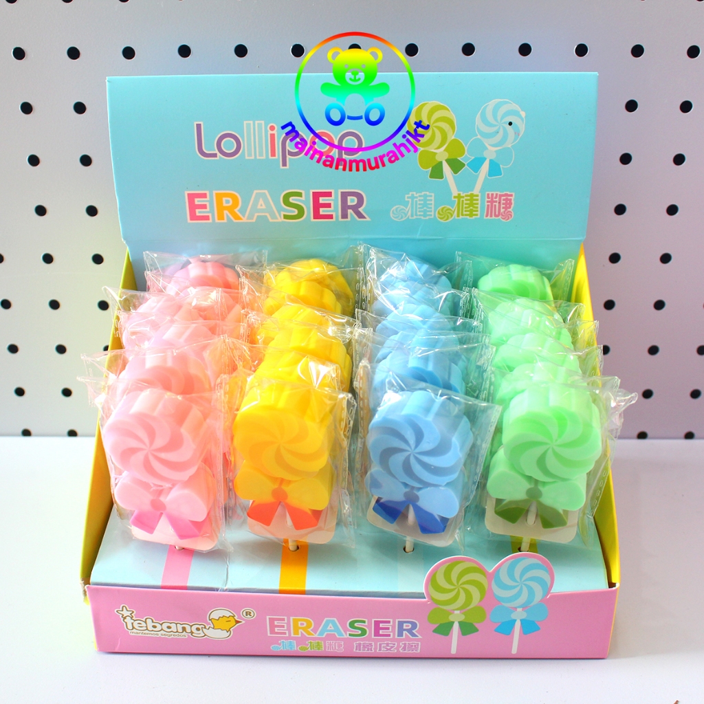 

MAINANKEI ATK PENGHAPUS LOLIPOP ERASER TB-6599 PENGHAPUS PENSIL BENTUK PERMEN LUCU LOLIPOP