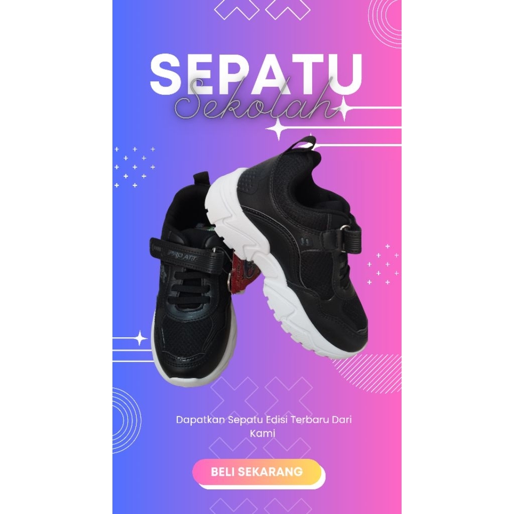 Sepatu Sekolah Anak Hitam Pro Att