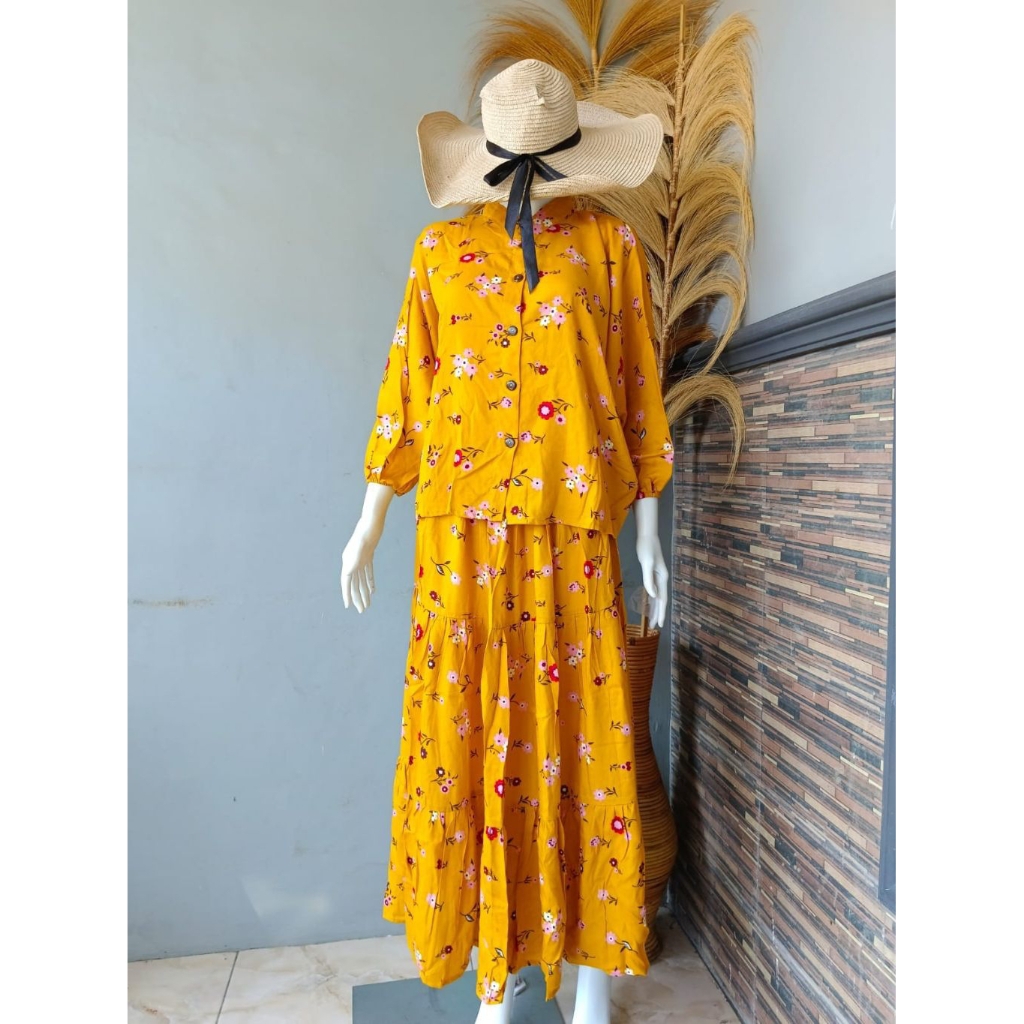 Jasmine Set Rok | Setelan Rok | One Set Rok | One Set Panjang | Setelan Wanita | Rok Set | Baju Umro