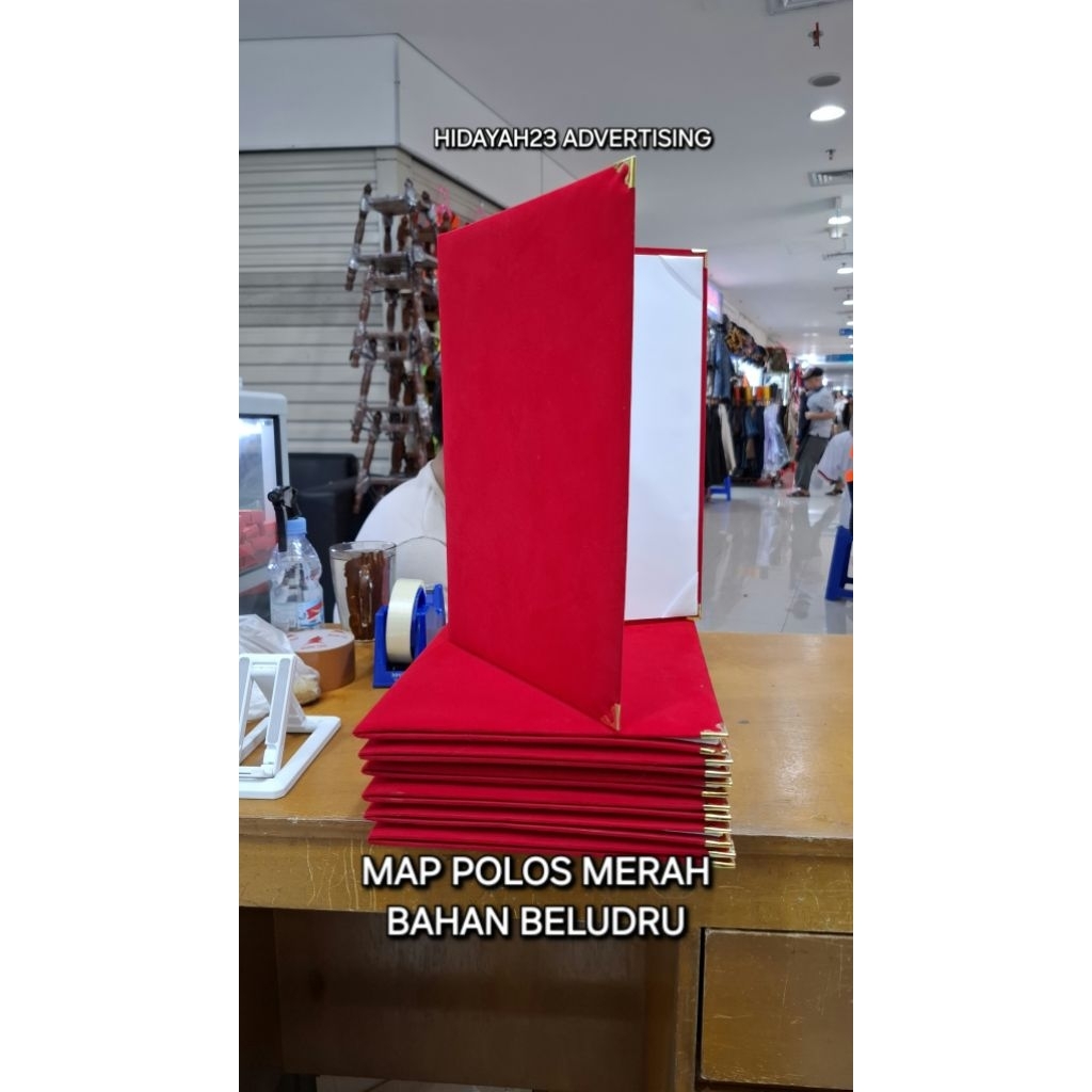 map merah map kantor map polos map beludru
