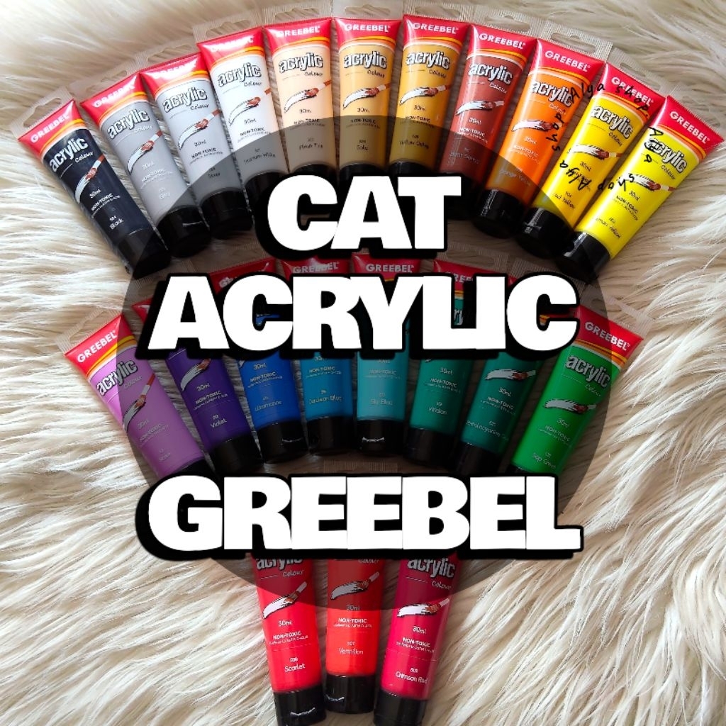 Cat ACRYLIC merek GREEBEL 30ml ( SATUAN )| Cat akrilik