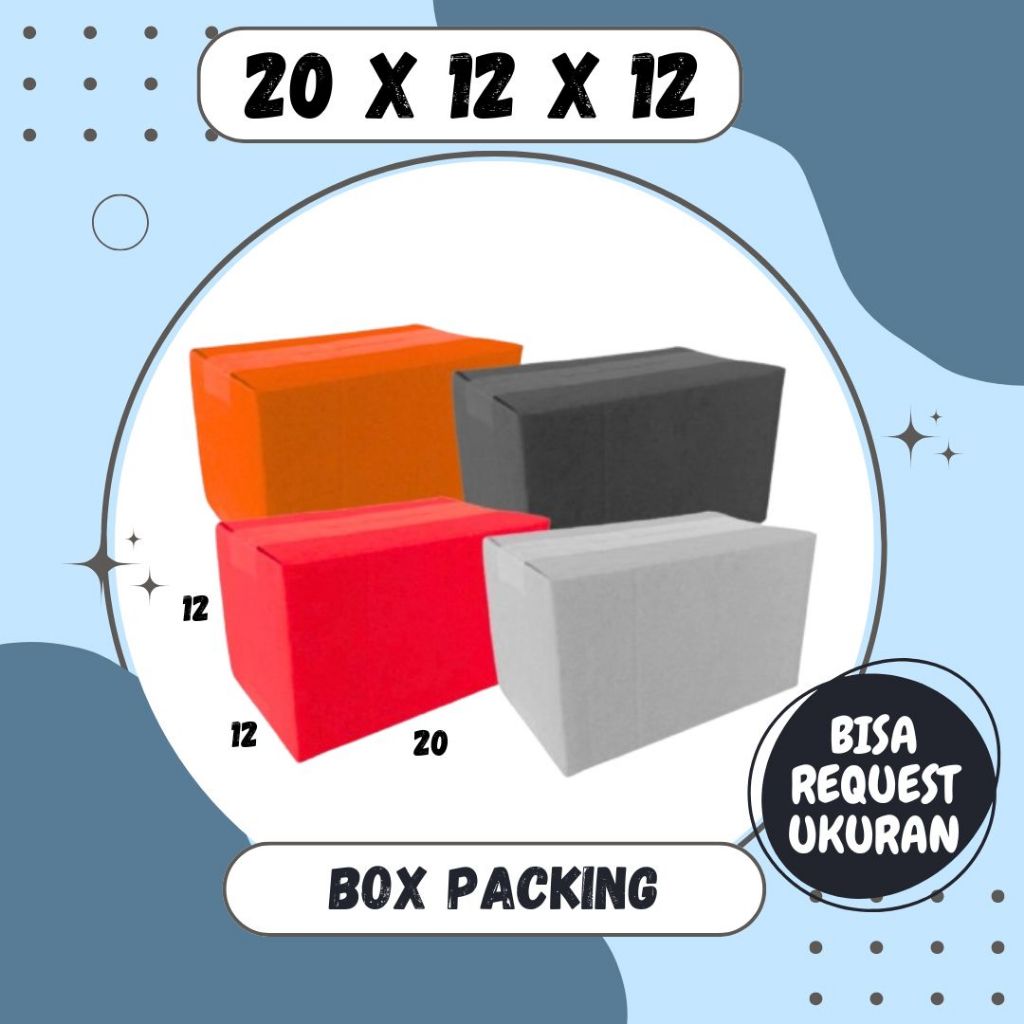 

Kardus 20x12x12 Box A1 Packing Karton Dus Kotak Kemasan kosmetik Jamu Obat Madu Kripik Buah