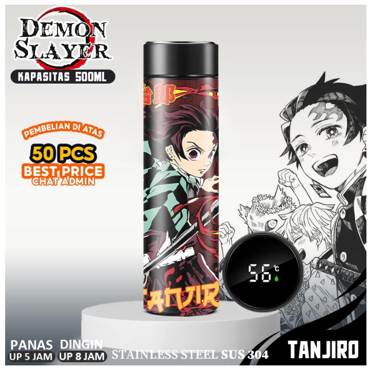 CUSTOM TUMBLER LED ANIME AIR MINUM TERMOS UNIK KADO BOTOL MINUM SOUVENIR ULANG TAHUN NOT OFFICIAL