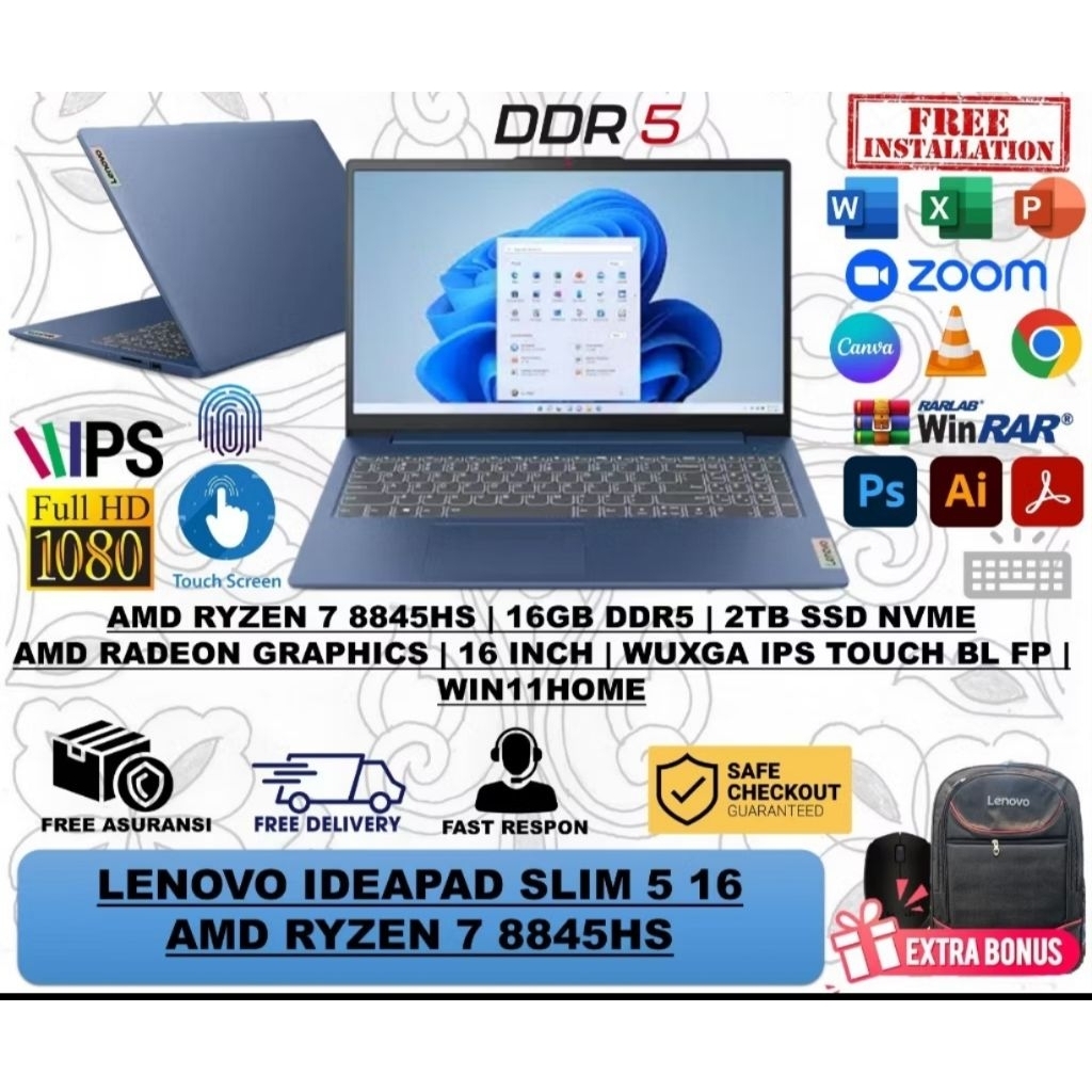 Lenovo Ideapad Slim 5 16 AMD Ryzen 7 8845HS
