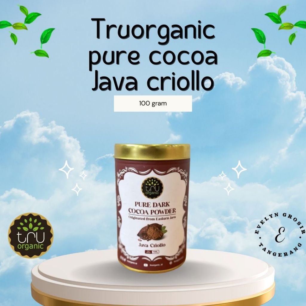

TruOrganic Pure Dark Cocoa Powder Java Criollo 100gr | Bubuk Cokelat Premium Chocolate Baking Tru Organic