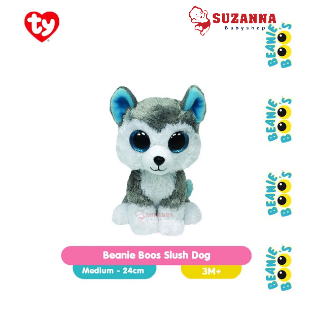TY Beanie Boos Slush Dog -- Boneka Anjing (Medium)