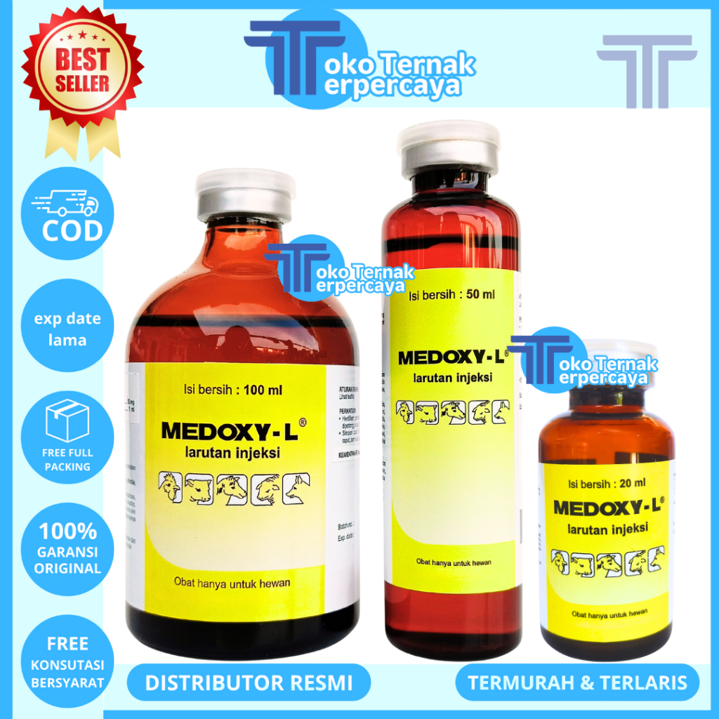 MEDOXY L 100ML MEDOXY L 50ML MEDOXY L 20ML MEDION - Obat Hewan Anti Infeksi Spektrum Luas Ternak