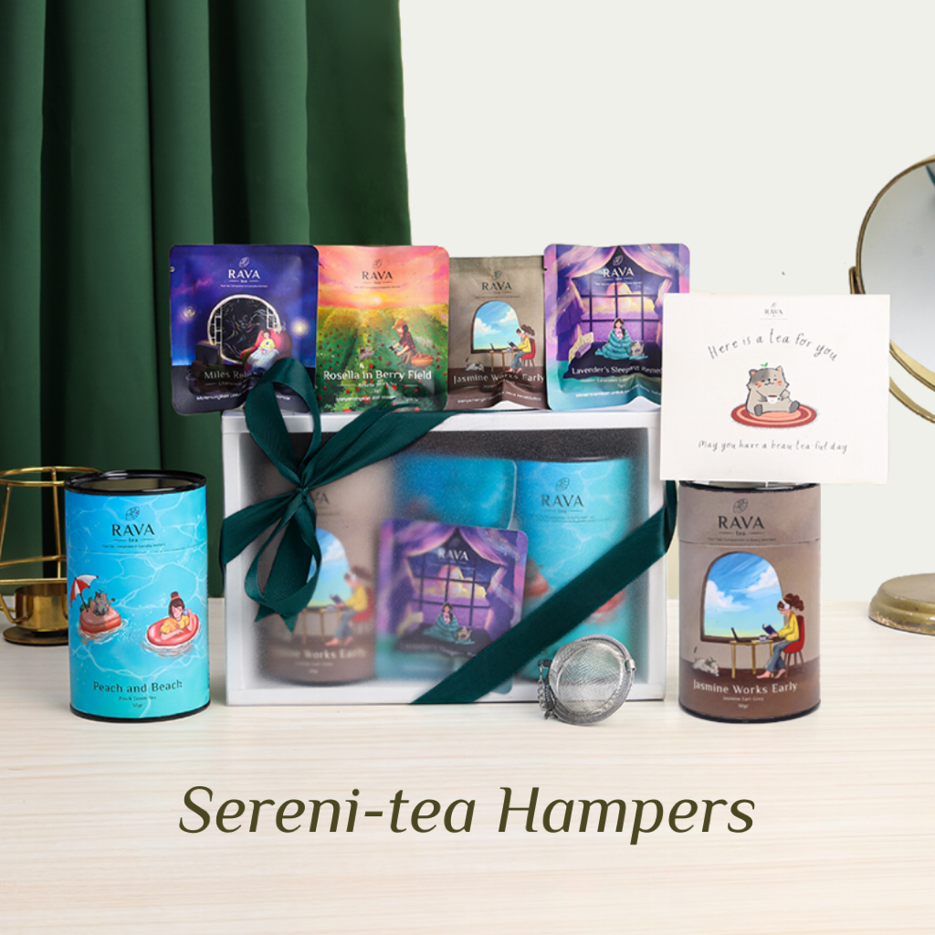 Rava Tea: Sereni-tea Hampers  - Artisan Tea Premium Hampers - Hampers Teh Premium