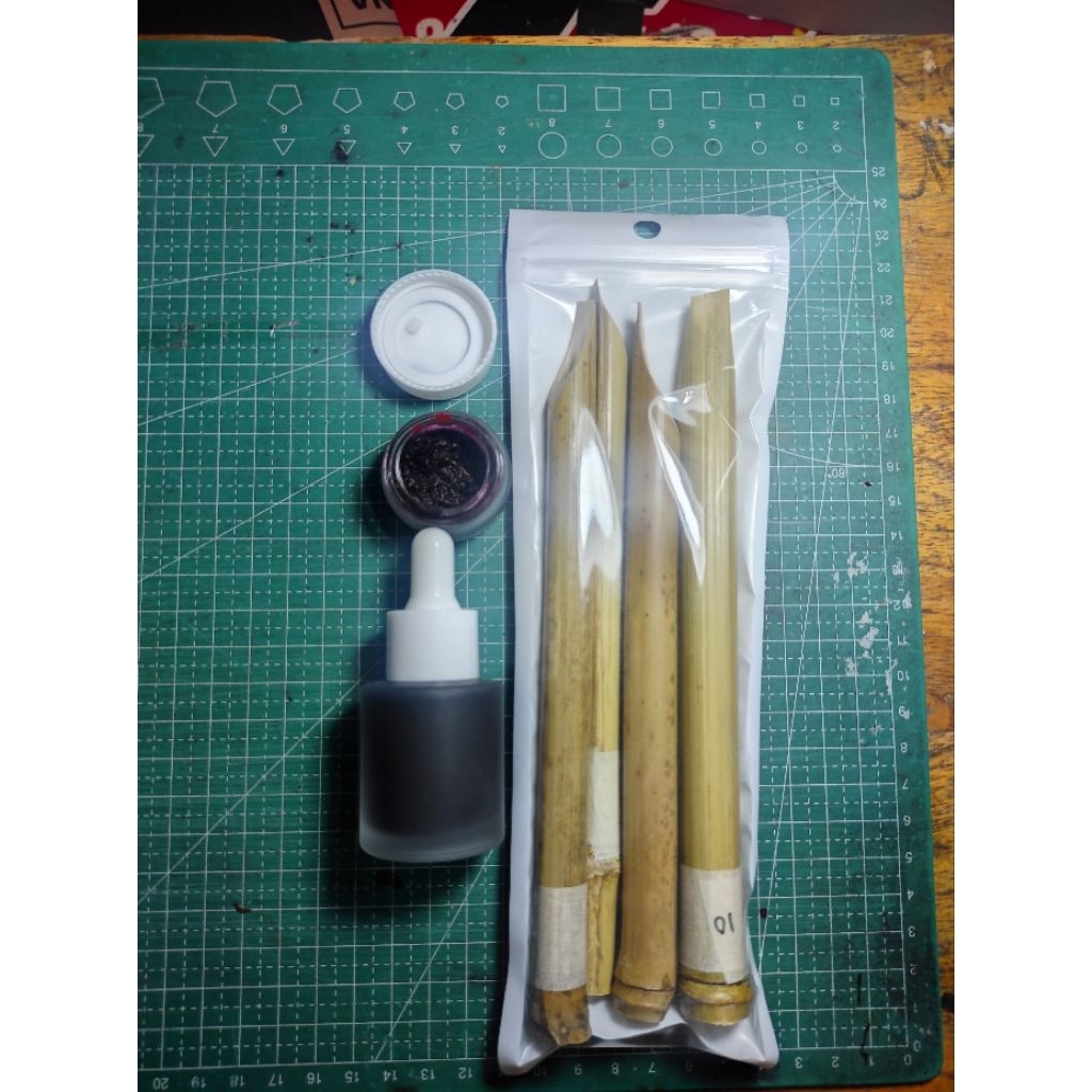 

paket lengkap Alat kaligrafi bambu cendani