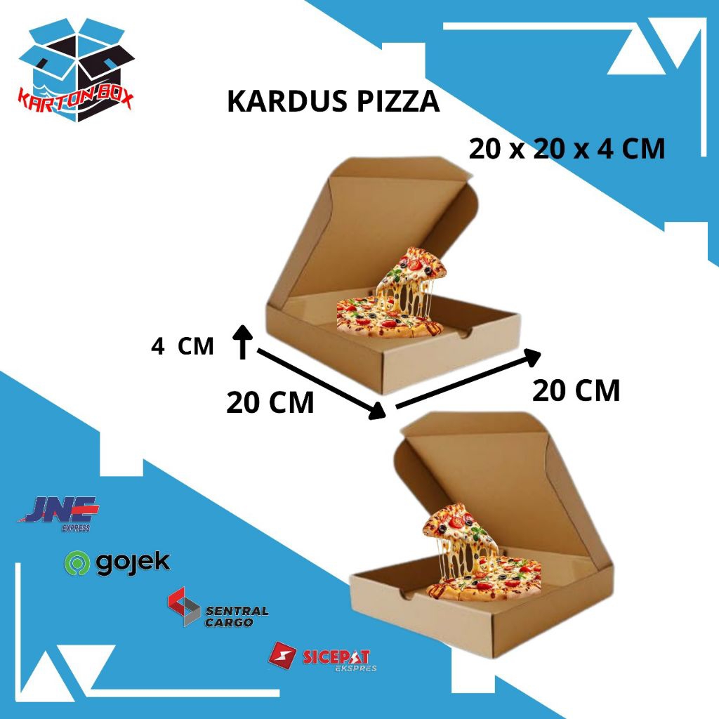 Kardus Box Pizza 20x20x4 kemasan pizza box/box pizza/kardus pizza/kotak kardus pizza