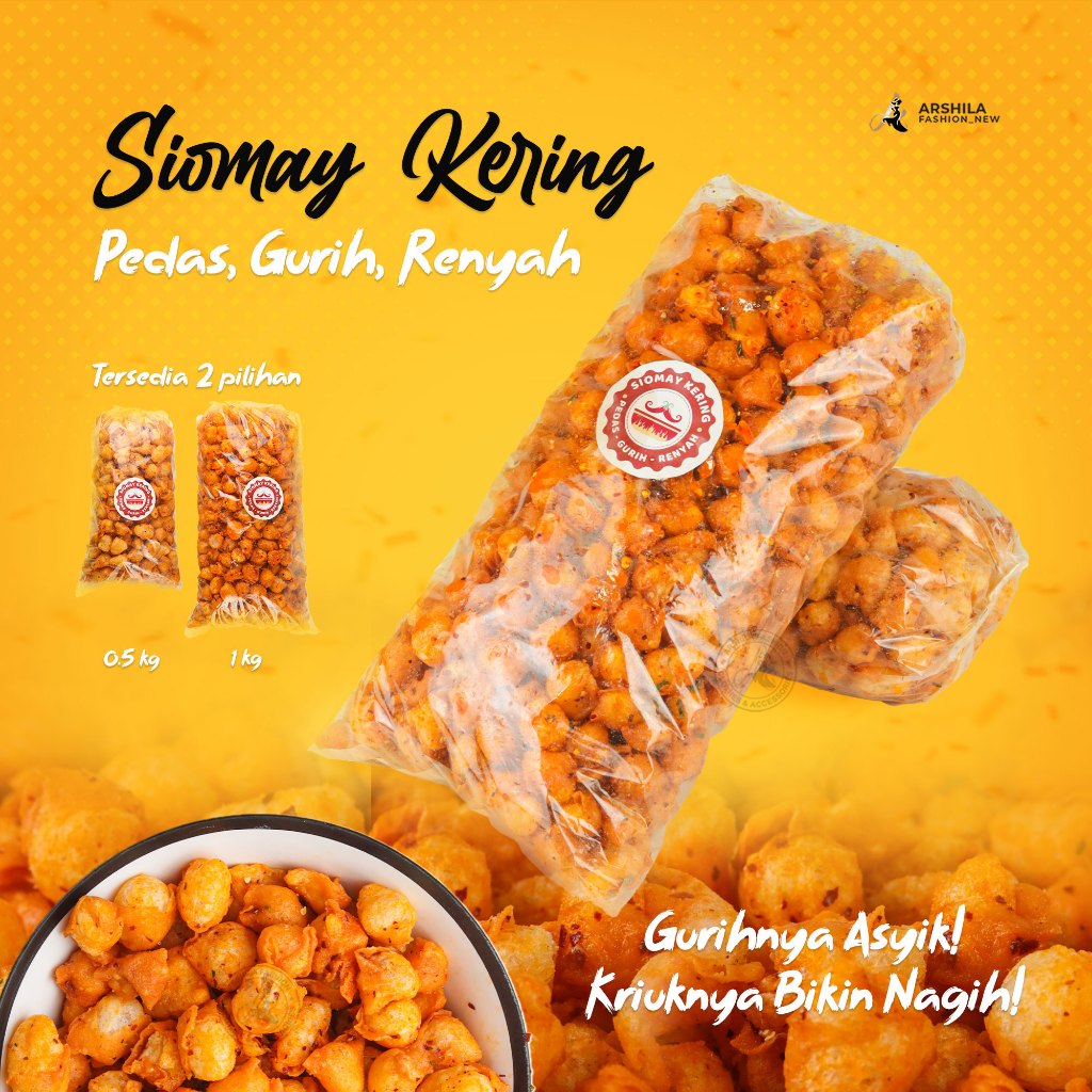 

Siomay Mini kering Pedas Gurih Renyah 500gr Cemilan Pedas