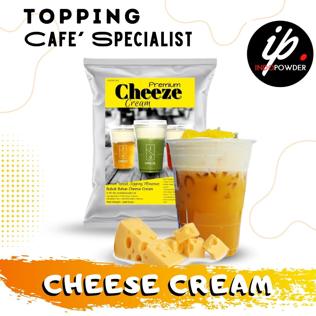 

Indopowder - Premium CREAM CHEESE 1Kg I Bubuk CHEESE FOAM Untuk Topping & Campuran Minuman / Makanan