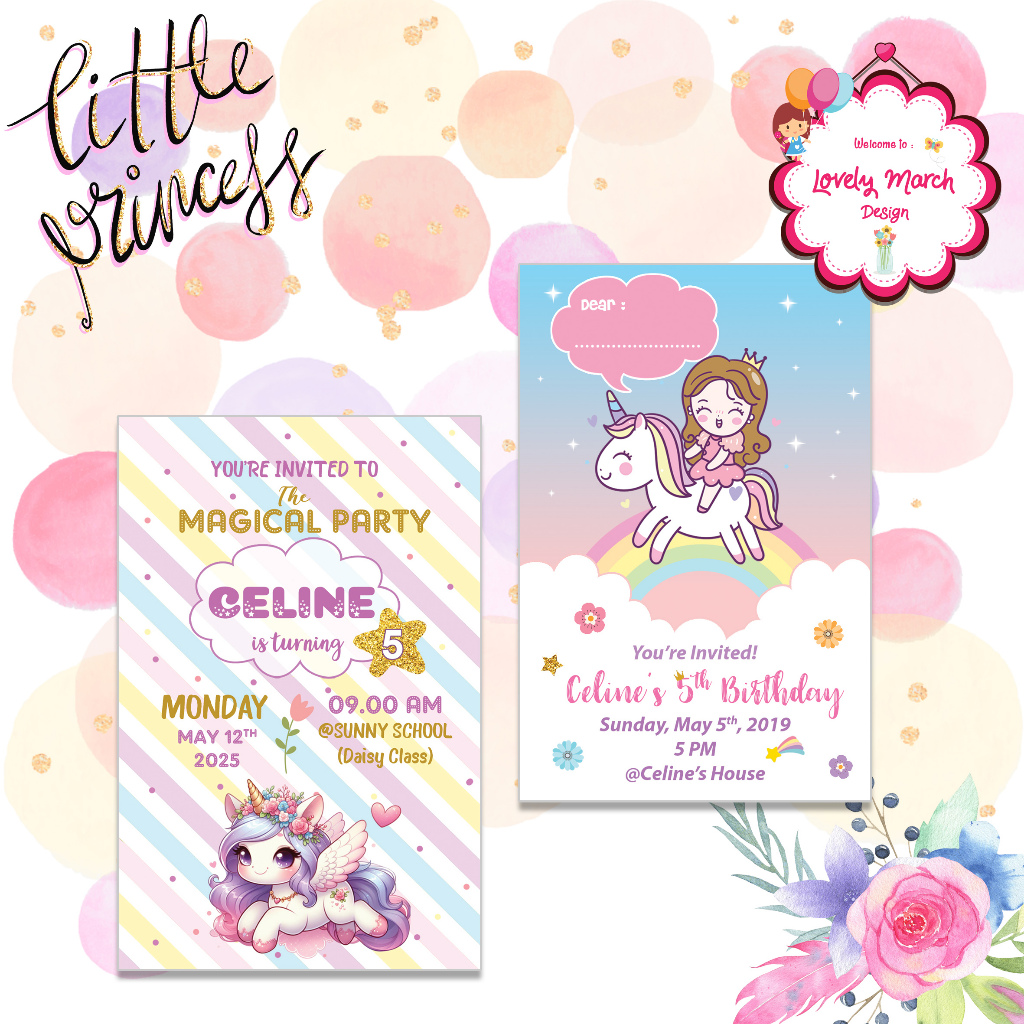 (BIRTHDAY INVITATION) UNDANGAN ULTAH ANAK - UNICORN EDITION