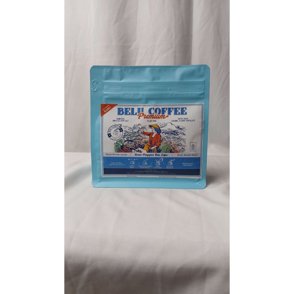 

Belu Coffee Premium Kopi Asli Aslew Lampung 200gr tubruk robusta ulubelu