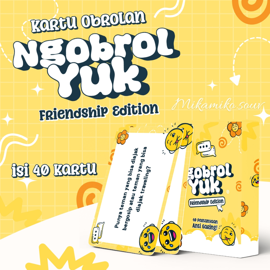Ngobrol Yuk Kartu Pertanyaan Lucu & Seru Q&A Bareng Teman Friend Edition Friendship Card Game
