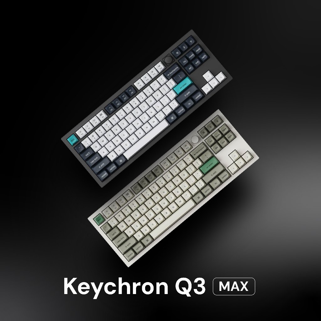 Keychron Q3 Max Keyboard Mekanis 80% TKL Carbon Black