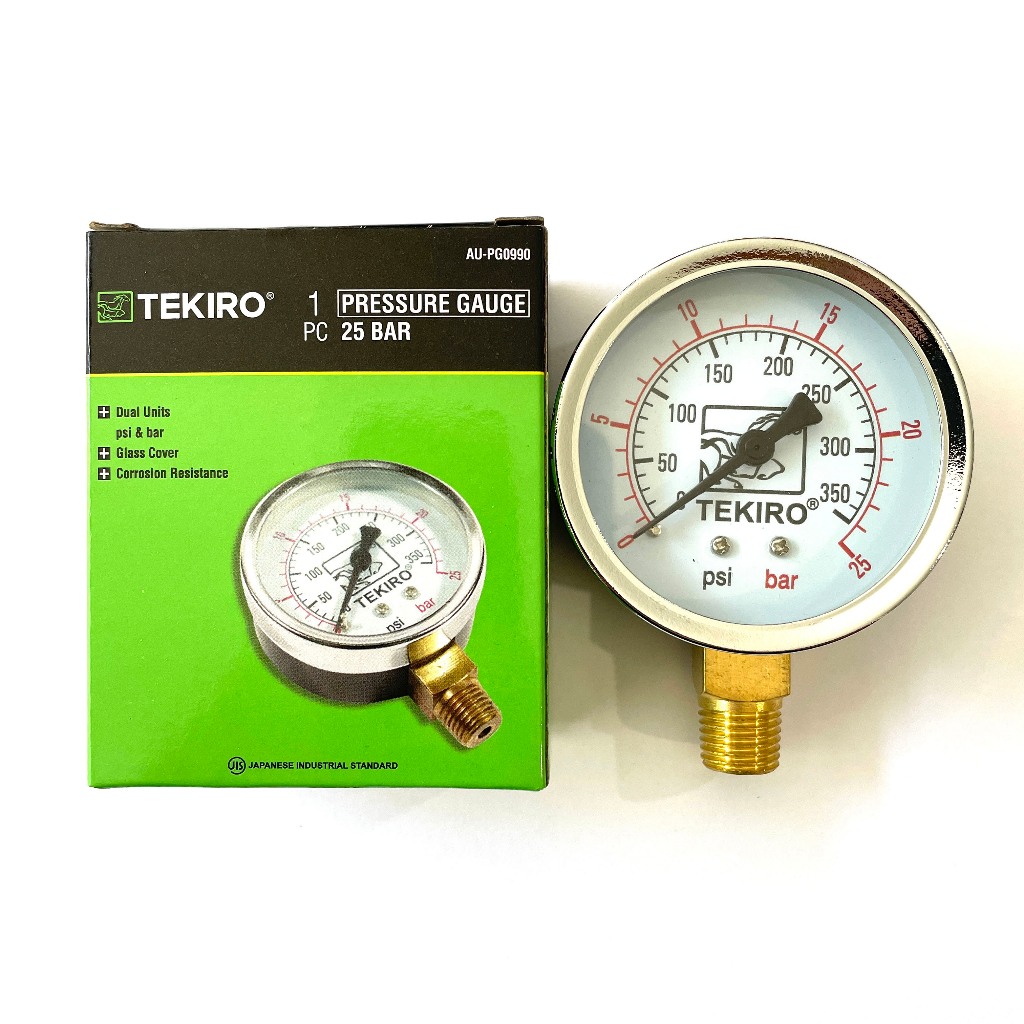 Alat Ukur Tekanan Angin Kompresor 25 Bar Tekiro