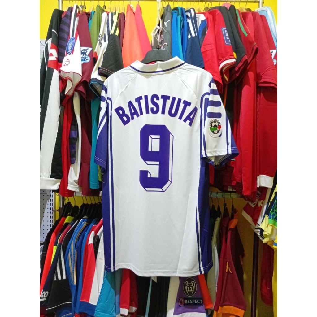 [NAMESET VELVET] JERSEY BOLA RETRO GO FIORENTINA 1999 2000 BATISTUTA 9