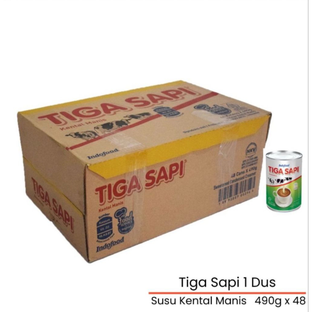 

Susu Kental Manis Tiga Sapi 1 Dus (490g x 48 Kaleng) | SKM INDOFOOD MURAH GROSIR