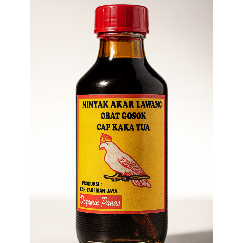 Tigatawai Ethnic - Minyak Urut Akar Lawang Asli Papua Obat Gosok Cap Dua Kaka Tua