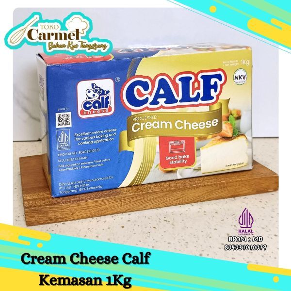 

CALF Cream Cheese 1kg HALAL TIDAK PERLU MASUK KULKAS - Keju Krim Olahan