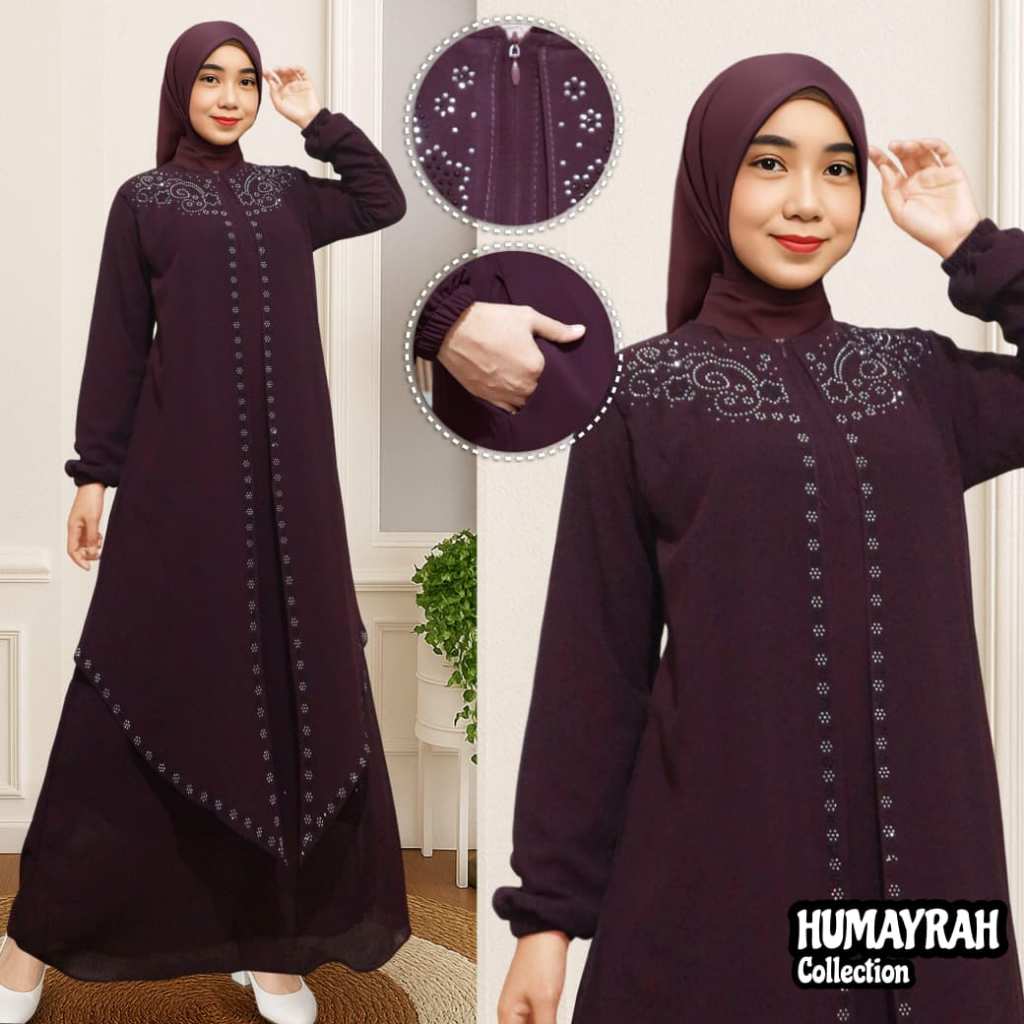 GAMIS ABAYA SYAR'I BAHAN CERUTY MIX PAYET COCOK BUAT SERAGAMAN PENGAJIAN/PESTA/KONDANGAN PERNIKAHAN