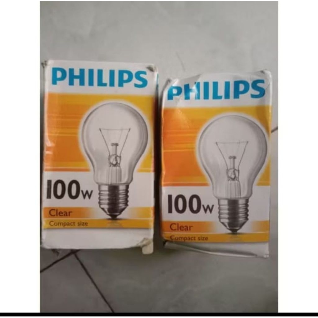 lampu pijar clear 100 watt philips
