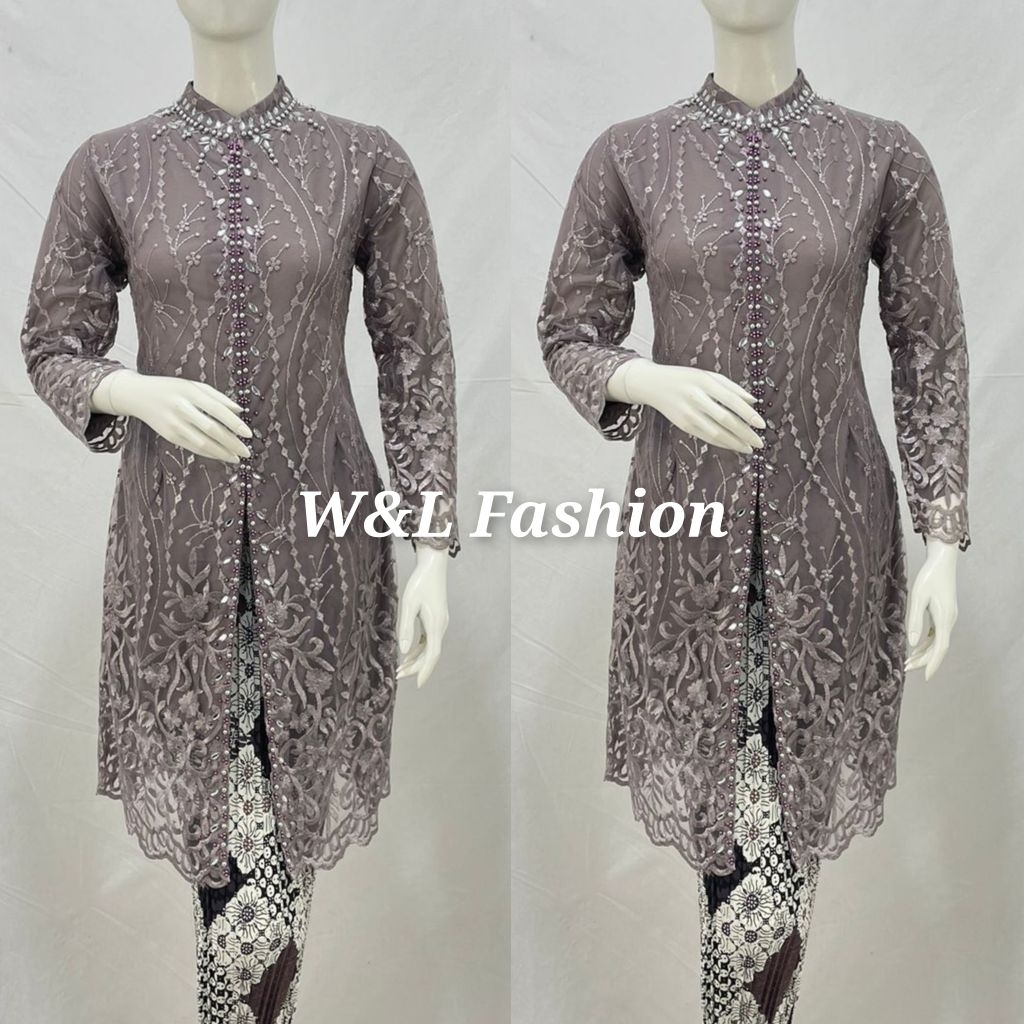 Kebaya Sanghai Tile Payet / Kebaya Tunik / Tunik Tile / Kebaya Modern / Kebaya Terbaru