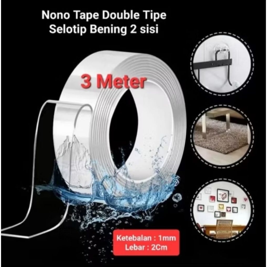 

[isi Paket 1PCS ] Double Tipe isolatip isolasi Bening 2 sisi Meter Seba Guna Magic Tipe Gel 3Meter dan 5Meter