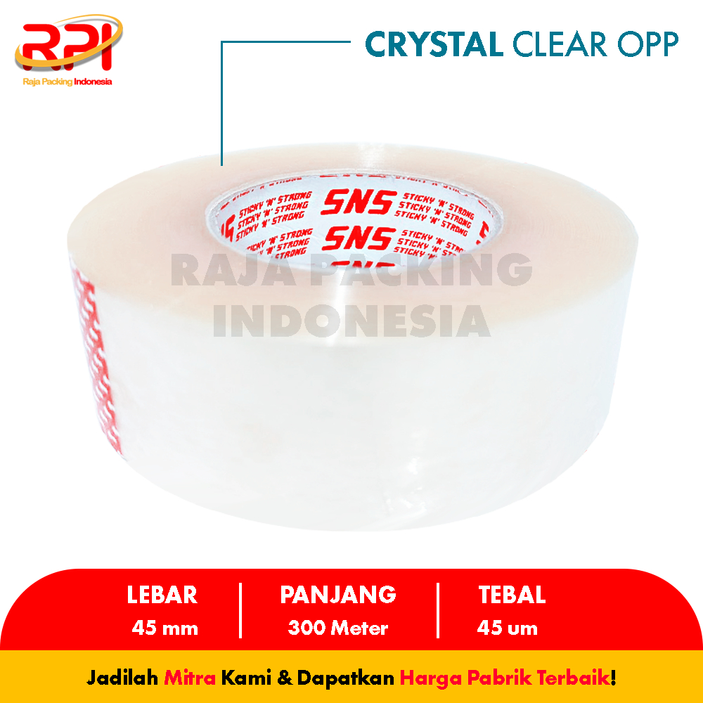 

Lakban Bening / Coklat 500 Yard / 300 Meter x 45 Mm x 45 Mic (SNS) RAJA PACKING INDONESIA